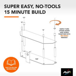 "Avf Classic 1.4M Glass Corner Tv Stand With Cable Management For Tvs Up To 65"" - Black" - thumbnail 7