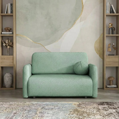 Viva Sun Ii Sofa Bed With Sleeping Function And Bedding Storage Metal Legs Wooden Frame 130X103X85Cm Mint - image 1