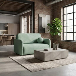 Viva Sun Ii Sofa Bed With Sleeping Function And Bedding Storage Metal Legs Wooden Frame 130X103X85Cm Mint - thumbnail 2
