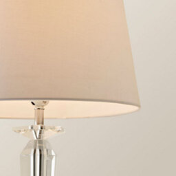 Valuelights Davenport Modern Clear Genuine K9 Crystal Base Table Lamp With White Tapered Shade - thumbnail 4