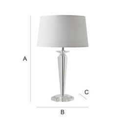 Valuelights Davenport Modern Clear Genuine K9 Crystal Base Table Lamp With White Tapered Shade - thumbnail 6