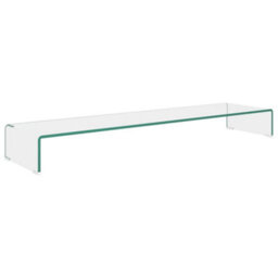 Vidaxl Tv Stand/monitor Riser Glass Clear 120X30X13 Cm - thumbnail 2