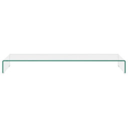 Vidaxl Tv Stand/monitor Riser Glass Clear 120X30X13 Cm - thumbnail 3
