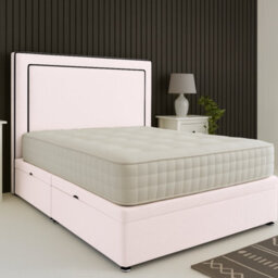 Urban Textures - Savoy Edge Ottoman Bed Headboard Side Lift: Boucle Pink - thumbnail 1