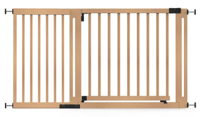 Safetots Wooden Elegance Gate, Natural, 145Cm - 153Cm, Pressure Fit Safety Gate, 73Cm Extra Wide Doorway, Easy Installation - image 1
