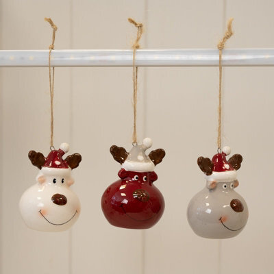 Four Candle Satchville Festive Ceramic Bauble Set - image 1