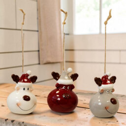 Four Candle Satchville Festive Ceramic Bauble Set - thumbnail 2