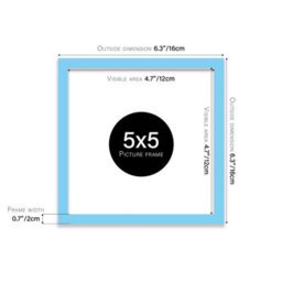 5X5 Light Blue Picture Frame (12.7 X 12.7Cm) Poster, Photo, Artwork, Gallery Wall Or Print - thumbnail 3