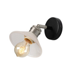 Litecraft Aya 1 Light Satin Nickel Industrial Style Wall Light - thumbnail 2