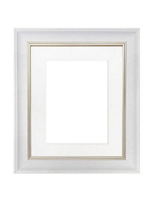 Frames By Post Scandi White Speckled Frame With White Mount For Image Size 7 X 5 Inch - image 1