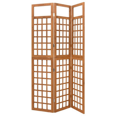 Berkfield 3-Panel Room Divider/trellis Solid Fir Wood 121X180.5 Cm - image 1