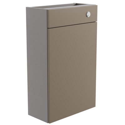 Westport Slim Matt Stone Grey Contemporary Freestanding Slimline Toilet Cabinet (H)820mm X (W)495mm - image 1