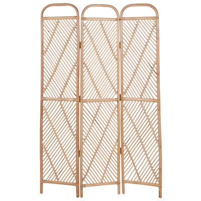 Beliani 3 Panel Room Divider Cosenza Light Brown 106 Cm 180 Cm - image 1