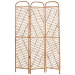 Beliani 3 Panel Room Divider Cosenza Light Brown 106 Cm 180 Cm