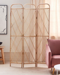 Beliani 3 Panel Room Divider Cosenza Light Brown 106 Cm 180 Cm - thumbnail 2