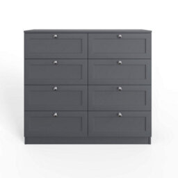 Fwstyle Artus Panelled Grey 8 Drawer Chest Of Drawers (H) 99Cm (W) 110Cm (D) 40Cm Extra Deep Drawers - thumbnail 4