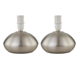First Choice Lighting Set Of 2 Jenson - Brushed Chrome 23Cm Touch Table Lamp Bases - thumbnail 1