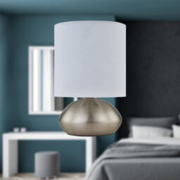 First Choice Lighting Set Of 2 Jenson - Brushed Chrome 23Cm Touch Table Lamp Bases - thumbnail 3