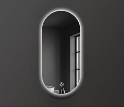 Biznest 80X50Cm Led Oval Glam Lighted Bathroom Wallmirror 3 Color Light Touch Switch With Fog Pad Illuminated Backlit L8035 - image 1