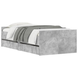 Berkfield Bed Frame With Drawers Without Mattress Concrete Grey 90X190 Cm Single - thumbnail 3