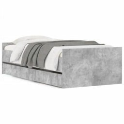 Berkfield Bed Frame With Drawers Without Mattress Concrete Grey 90X190 Cm Single - thumbnail 2