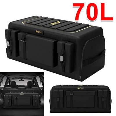 70L Large Car Boot Organiser Heavy Duty Collapsible Foldable Tidy Storage Box - image 1