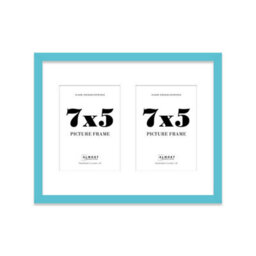 14X11 Inch 2 Opening Photo Collage Frame, Display Two 7X5 Inch Photos, Multi Aperture Family Picture Frame, Turquoise - thumbnail 2