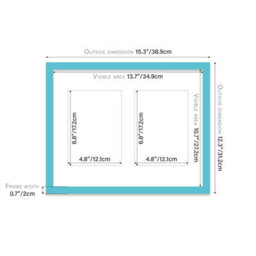 14X11 Inch 2 Opening Photo Collage Frame, Display Two 7X5 Inch Photos, Multi Aperture Family Picture Frame, Turquoise - thumbnail 4