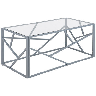 Beliani Coffee Table Orland Glass Silver - image 1