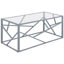 Beliani Coffee Table Orland Glass Silver - thumbnail 1