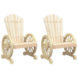 Berkfield Garden Adirondack Chairs 2 Pcs Solid Wood Fir - thumbnail 2