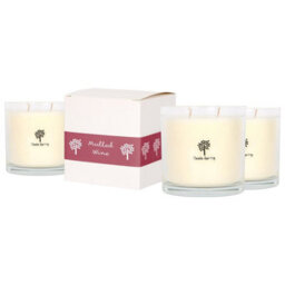 Nicola Spring 3X 400G Soy Wax Scented Candles - Mulled Wine - 45 Hour Burn Time Relaxation Aromatherapy Gift Ready Jar Candle - thumbnail 1