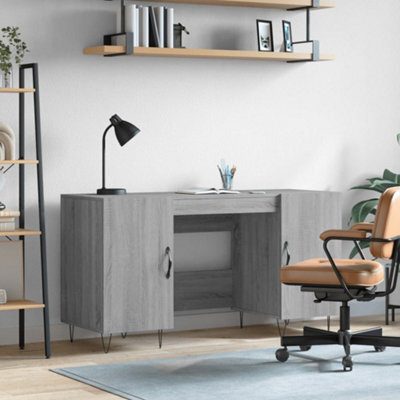 Berkfield Desk Grey Sonoma 140X50X75 Cm Engineered Wood - image 1