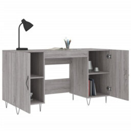 Berkfield Desk Grey Sonoma 140X50X75 Cm Engineered Wood - thumbnail 4