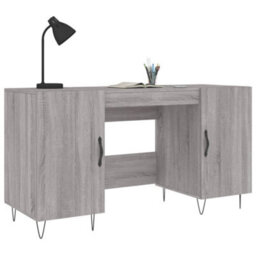 Berkfield Desk Grey Sonoma 140X50X75 Cm Engineered Wood - thumbnail 3