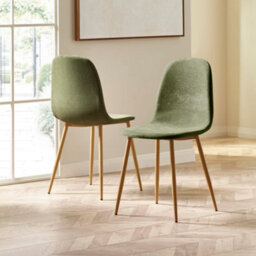Oakham Alverton Premium Olive Green Chenille Upholstered Dining Chairs - Set Of 4 - thumbnail 5