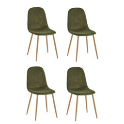 Oakham Alverton Premium Olive Green Chenille Upholstered Dining Chairs - Set Of 4 - thumbnail 1