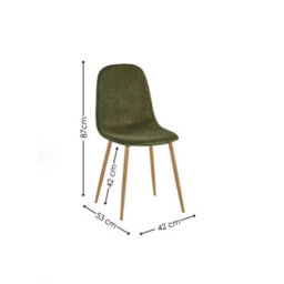 Oakham Alverton Premium Olive Green Chenille Upholstered Dining Chairs - Set Of 4 - thumbnail 7
