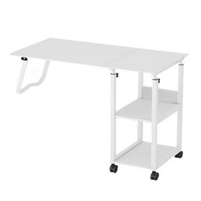 Rolling Laptop Computer Cart Wood Workstation Standing Desk Overbed Tray Home - image 1