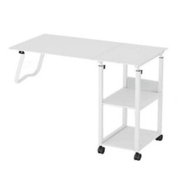 Rolling Laptop Computer Cart Wood Workstation Standing Desk Overbed Tray Home - thumbnail 1