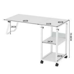 Rolling Laptop Computer Cart Wood Workstation Standing Desk Overbed Tray Home - thumbnail 2