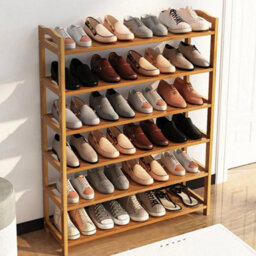 6 Tier Wooden Shoe Rack Tall Storage Shelf Cabinet Footwear Stand Organiser - thumbnail 3