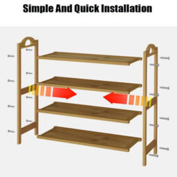 6 Tier Wooden Shoe Rack Tall Storage Shelf Cabinet Footwear Stand Organiser - thumbnail 4