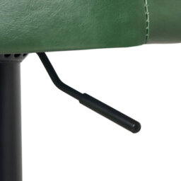 Wyld And Coco Dark Green Faux Leather Swivel Bar Stools Set Of 2 With Black Footrests, Retro Style - thumbnail 8