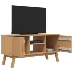 Berkfield Tv Cabinet Olden Brown 114X43X57 Cm Solid Wood Pine - thumbnail 6