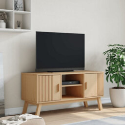 Berkfield Tv Cabinet Olden Brown 114X43X57 Cm Solid Wood Pine - thumbnail 3