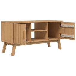 Berkfield Tv Cabinet Olden Brown 114X43X57 Cm Solid Wood Pine - thumbnail 7