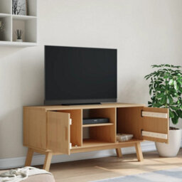Berkfield Tv Cabinet Olden Brown 114X43X57 Cm Solid Wood Pine - thumbnail 4