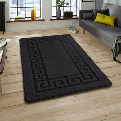 Smart Living Heavy Duty Machine Washable Runner For Hallway, Kitchen Non Slip Floor Mats, Door Mat 50Cm X 80Cm - Black - image 1