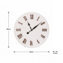 Melody Maison Antique Distressed White Square Clock With Grey Details - 50Cm X 50Cm - thumbnail 5